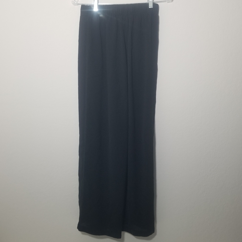 Elegant Wide Leg Black Women's Skirt - Picture 2 of 2